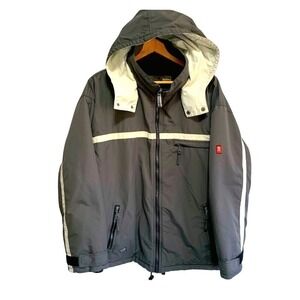 Y2K Hooded Ski Jacket Medium Insulated Winter Coat Gorpcore Streetwear Sporty